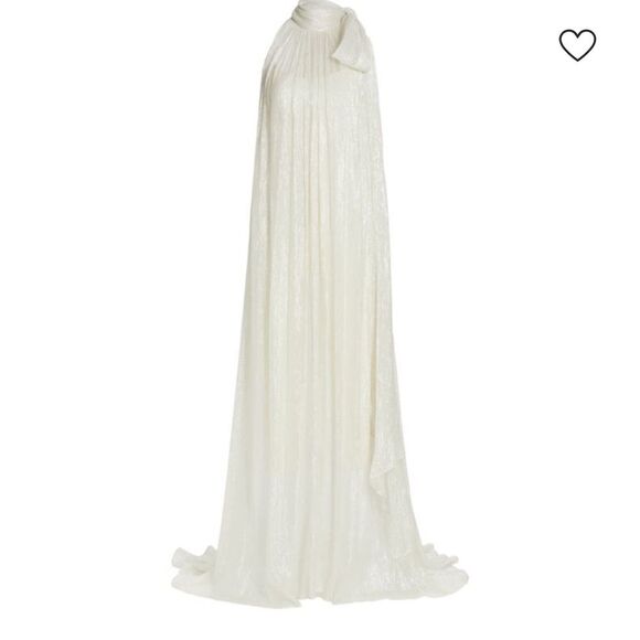 HALSTON Dulcie Metallic Chiffon Gown NWT - Picture 5 of 10